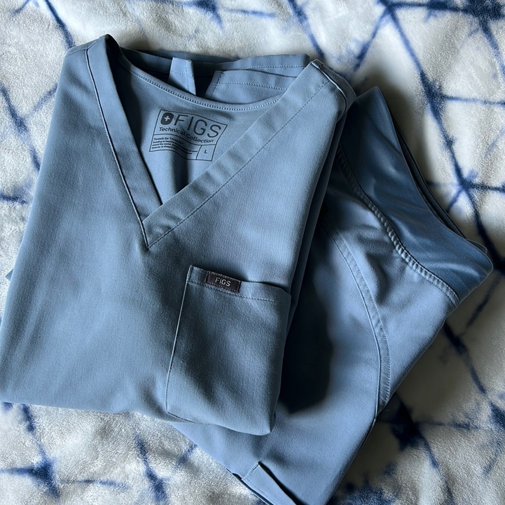 Figs Scrub set, Dusty Blue.